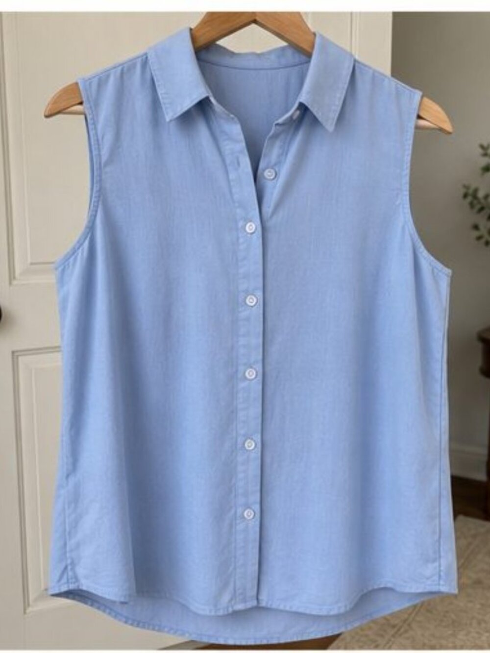 Blue Ruffle Blouse